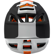 Fox Proframe Full-Face Mountain Bike Helmet, blocked black, back view.