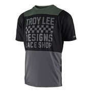Troy Lee Designs Skyline Short Sleeve Jersey, checkered black/grey, full view.