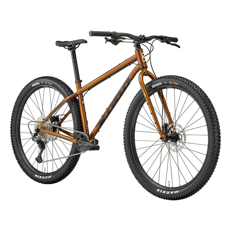 2025 Kona Unit X, gold, fork view.