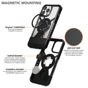 RokForm Crystal iPhone 13 ProMax, Black, Captions about its Magnetic Mounting