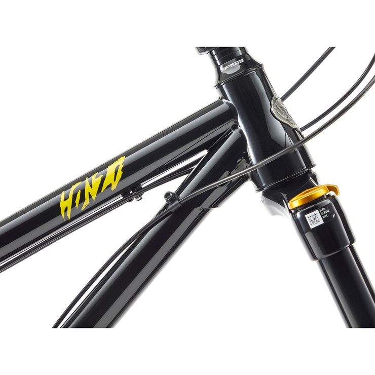 2023 Kona Honzo ESD, gloss black, logo view.