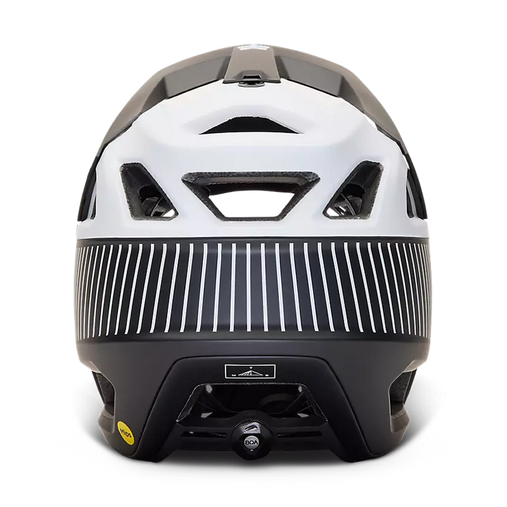 Fox Proframe RS Helmet, color: Mash Black/White, back view