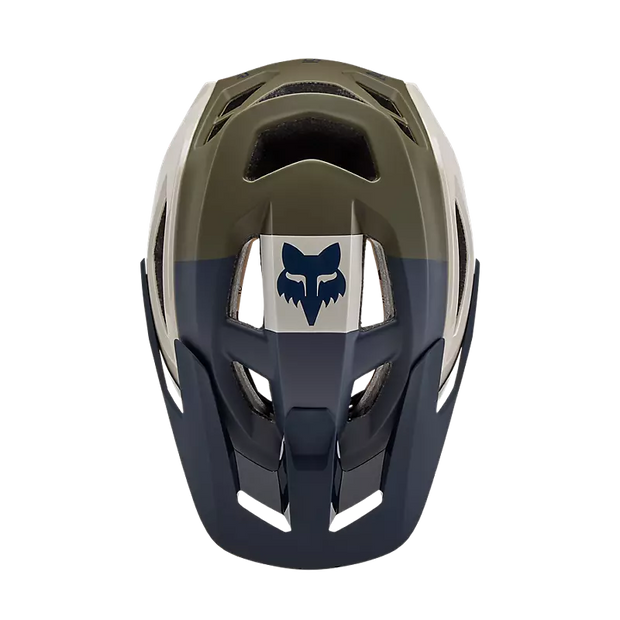 Fox Speedframe Pro MIPS Mountain Bike Helmet, Klif olive, top view.