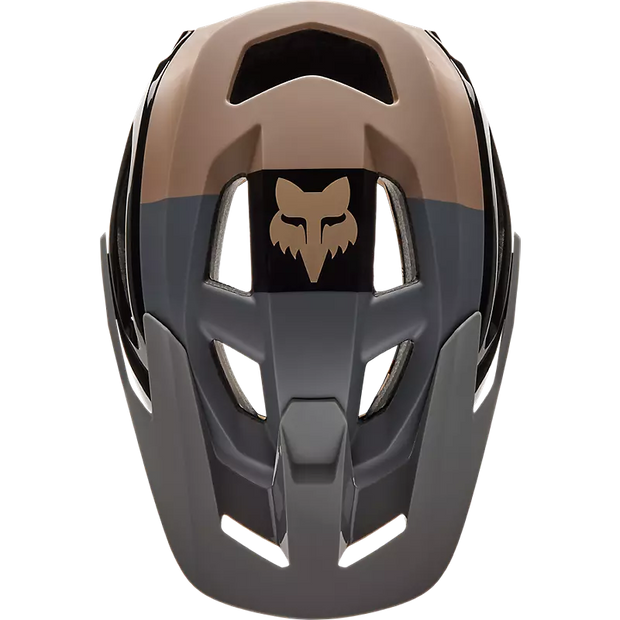 Fox Speedframe Pro MIPS Mountain Bike Helmet, Klif mocha, top view.