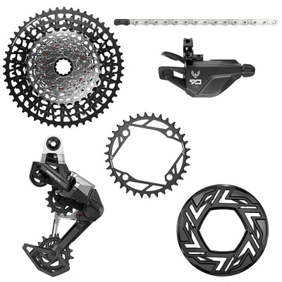 SRAM Eagle 90 Ebike Groupset - No Crank 34T 104BCD Clip-on Guard Chain XS-1275 10-52t Single Click Shifter Rear Derailleur, full View