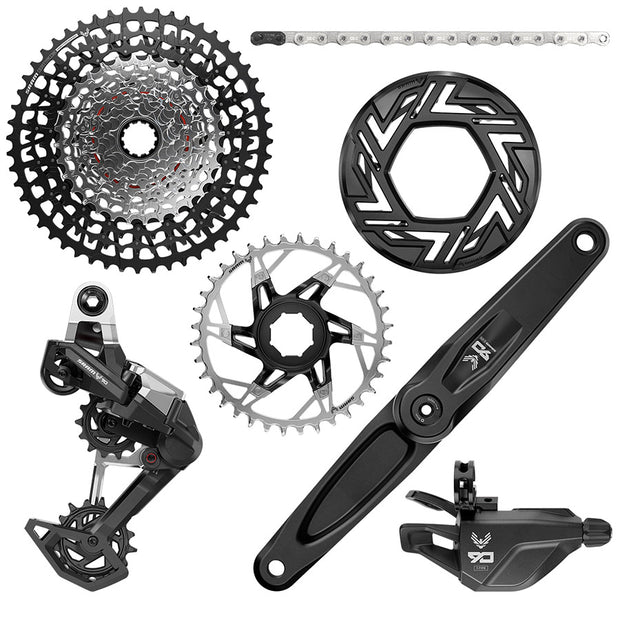 RAM Eagle 90 Ebike Groupset - 170mm Brose 36T Clip-on Guard Chain XS-1275 10-52t Single Click Shifter Rear Derailleur, Full View