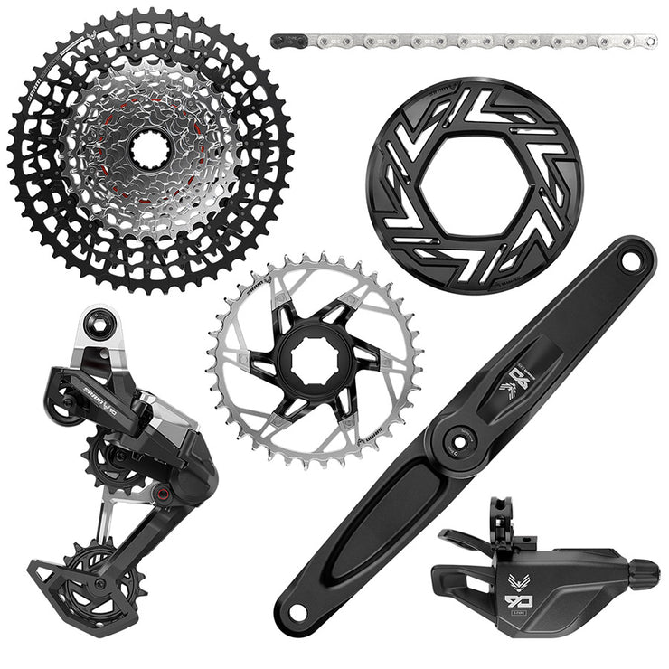 RAM Eagle 90 Ebike Groupset - 170mm Brose 36T Clip-on Guard Chain XS-1275 10-52t Single Click Shifter Rear Derailleur, Full View