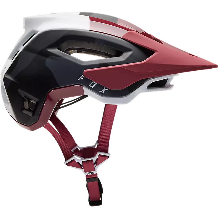 Fox Speedframe Pro MIPS Mountain Bike Helmet, black camo, profile view.