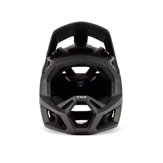 Fox Proframe Full-Face Mountain Bike Helmet, nace black, front view.