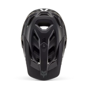 Fox Proframe Full-Face Mountain Bike Helmet, nace black, top view.