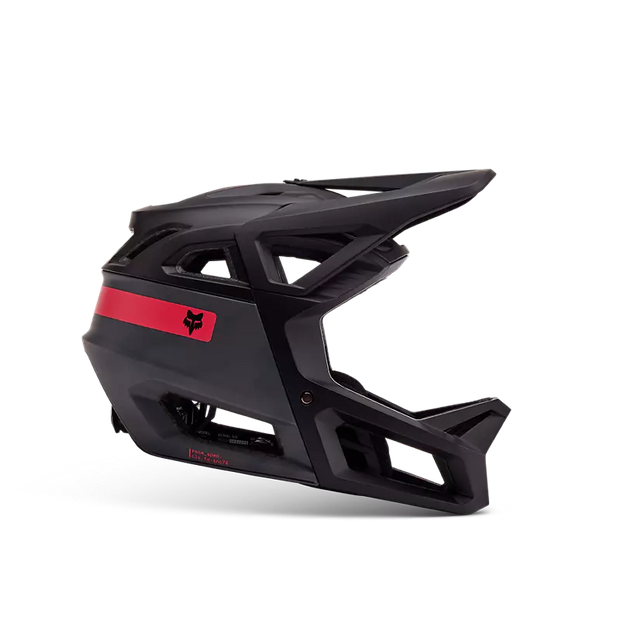 FOX Proframe RS Taunt Helmet, black, side view.