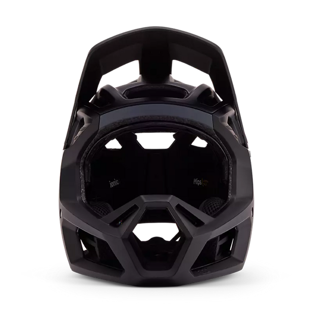 FOX Proframe RS Taunt Helmet, black, front view.