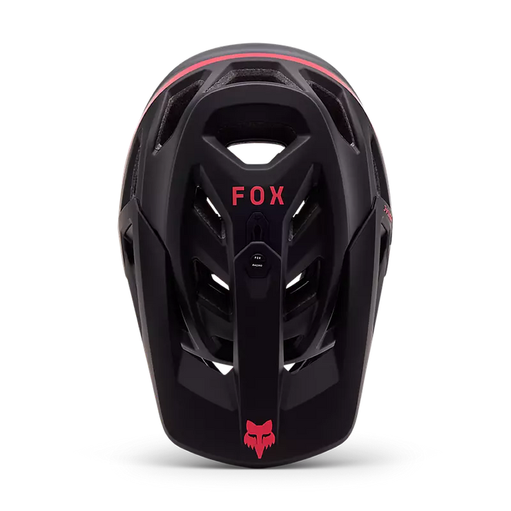FOX Proframe RS Taunt Helmet, black, top view.