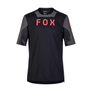 Fox Defend Taunt Short Sleeve Mountain Bike Jersey, black, front view.