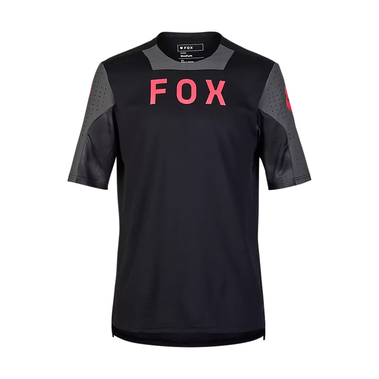 Fox Defend Taunt Short Sleeve Mountain Bike Jersey, black, front view.