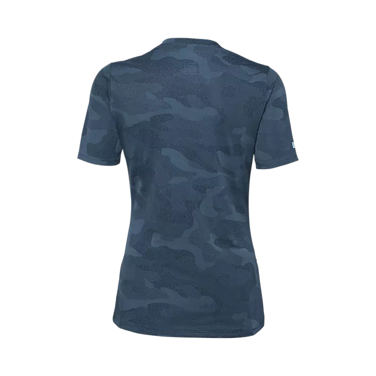 Fox Women's Ranger Tru Dri SS Jersey, dark vintage blue, back view.