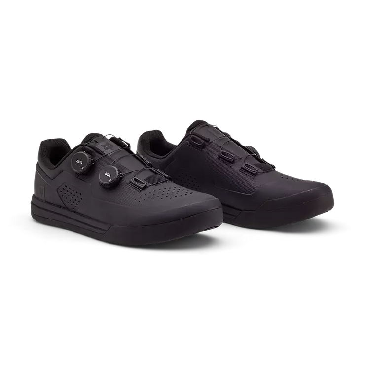 Fox Union Boa Flat Pedal Shoe, black pair full view.