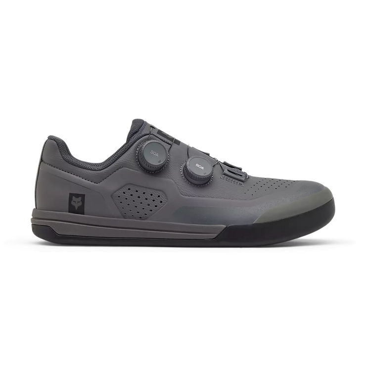 Fox Union Boa Flat Pedal Shoe, grey, inside view.