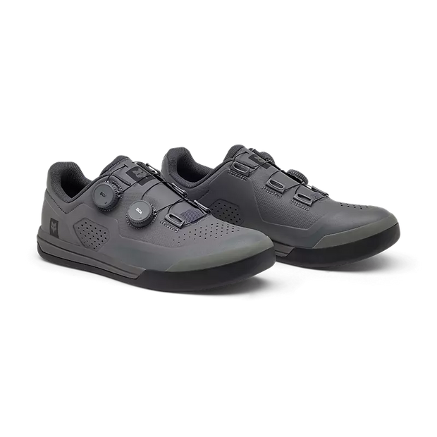 Fox Union Boa Flat Pedal Shoe, grey, full view.