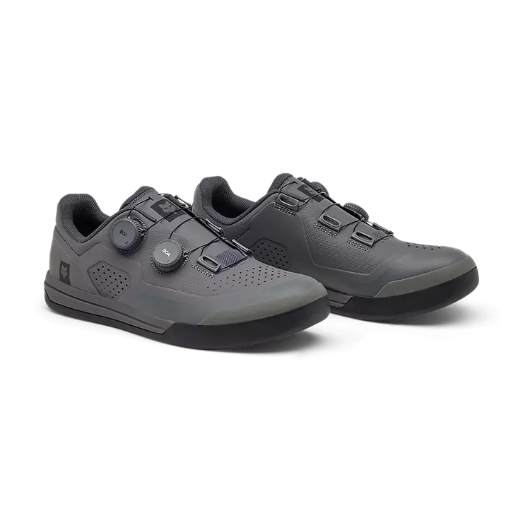 Fox Union Boa Flat Pedal Shoe, grey, full view.