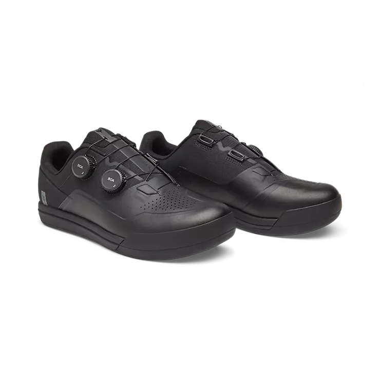  Fox Union Boa Clipless Shoe, black, full view of pair.