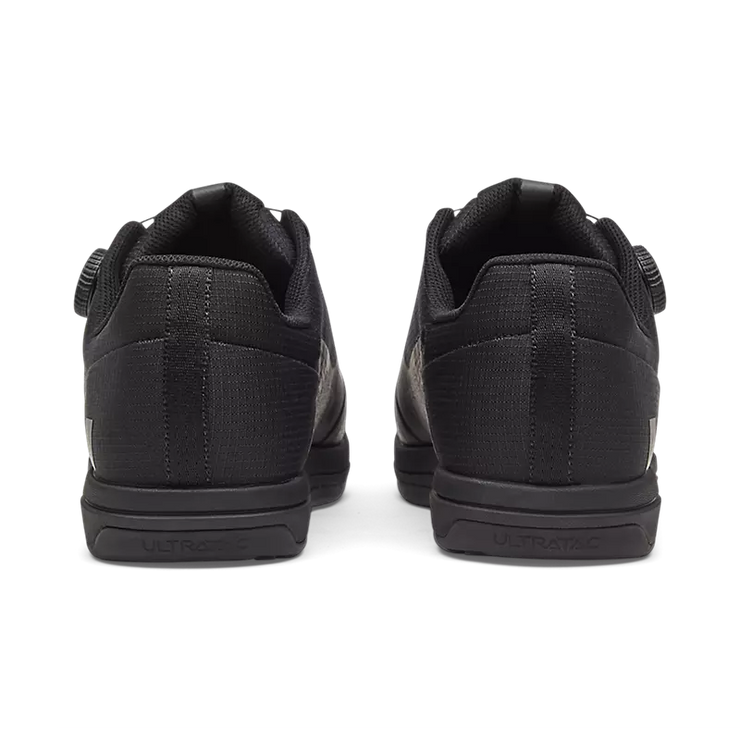  Fox Union Boa Clipless Shoe, black, heel view.