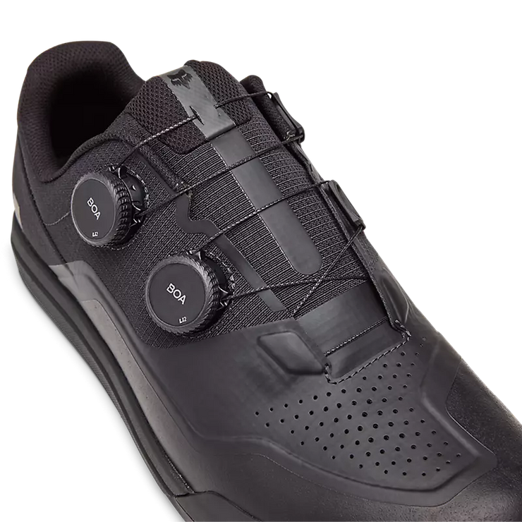  Fox Union Boa Clipless Shoe, black, close-up boa view.