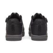 Fox Union Boa Clipless Shoe, dark grey, heel view.