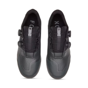 Fox Union Boa Flat Pedal Shoe, dark grey, top view.