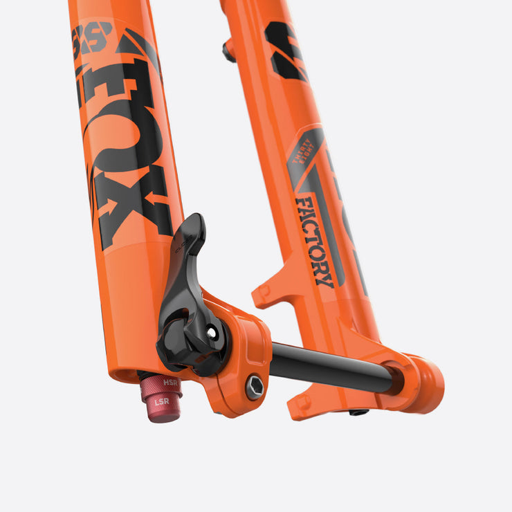 FOX 38 K Float Fork - 27.5", 170mm, 110mm Kabolt-X, 44mm Offset, Grip 2, axle closeup view
