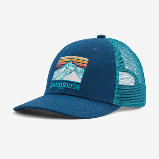 Patagonia Line Logo Ridge LoPro Trucker Hat, lagom blue, full view.