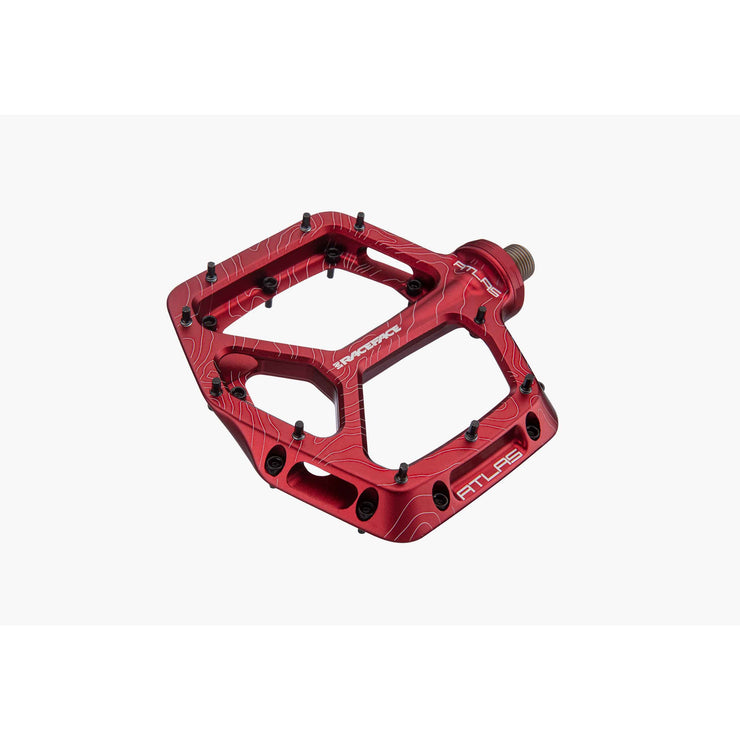 RaceFace Atlas Platform Pedal, red, full view.