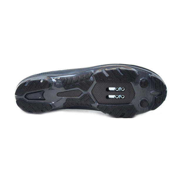 Pearl Izumi X-Project Elite Mountain Bike Shoe, black / grey, bottom view.