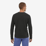 Patagonia Men's R1 Air Crew, black, back view on model.
