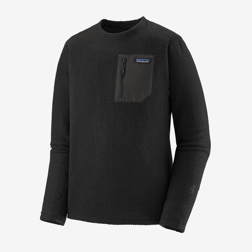 Patagonia Men's R1 Air Crew, black, full view.
