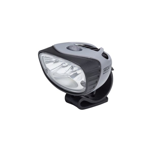 Light & Motion Seca II 1800 Race Front Light, silver, full view.