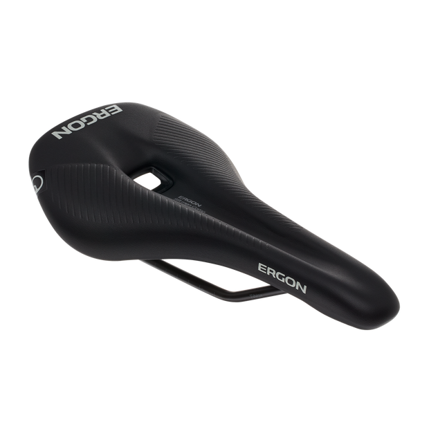  Ergon SR Comp Saddle - Titanium, Black, Men's, Medium/Large, full view.