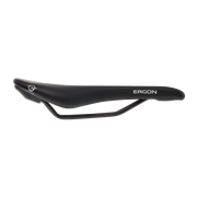  Ergon SR Comp Saddle - Titanium, Black, Men's, Medium/Large, profile view.