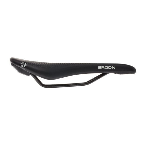  Ergon SR Comp Saddle - Titanium, Black, Men's, Medium/Large, profile view.