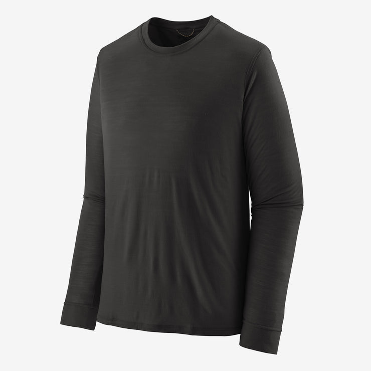 Patagonia Men's Long-Sleeved Capilene® Cool Merino Shirt, black, full view.