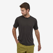 Patagonia Men's Capilene® Cool Merino Shirt, black, front view on model.