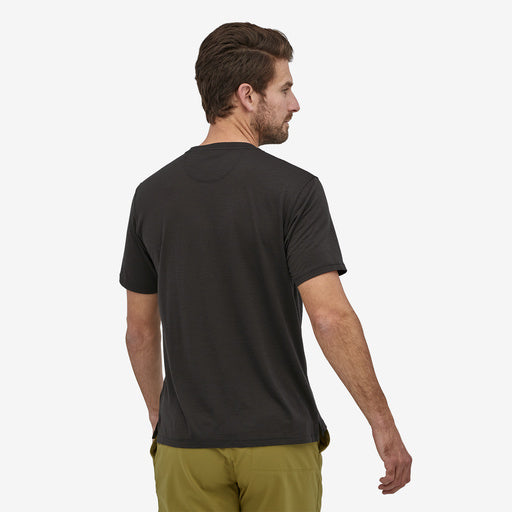 Patagonia Men's Capilene® Cool Merino Shirt, black, back view on model.