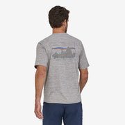 Patagonia Men's Capilene Cool Daily Graphic Shirt —   '73 Skyline, on-model back view.