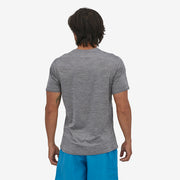 Patagonia Men's Capilene® Cool Lightweight Shirt, Forge Grey / Feather Grey, back view on model.