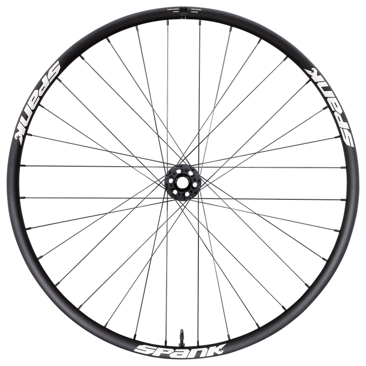 Spank Spike Race 33 Front Wheel - 27.5", 15 x 110mm Boost, 6-Bolt, Black, full view. 