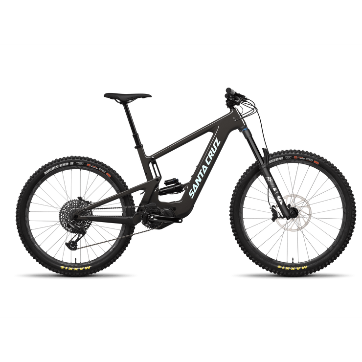 2024 Santa Cruz Bullit 3 CC MX S-Kit — Mixed Wheels, gloss carbon and blue, full view. 