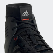 Five Ten Trailcross Mid Pro Mountain bike shoe, Core Black / Grey Two / Solar Red, laces view.