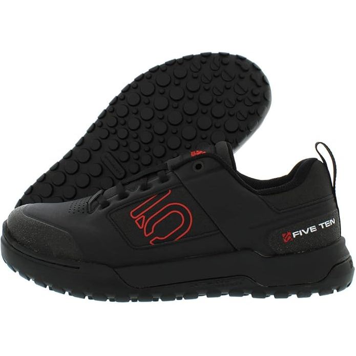 Five Ten Impact Pro Mountain Bike Shoe, black/red, pair, full view.