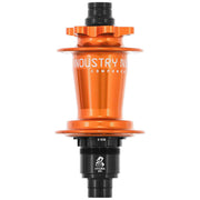 i9 Hydra Classic Rear Hub, 32h, orange, bottom view. 