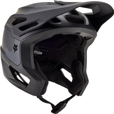Fox Dropframe Pro Helmet, black camo runn, full view.